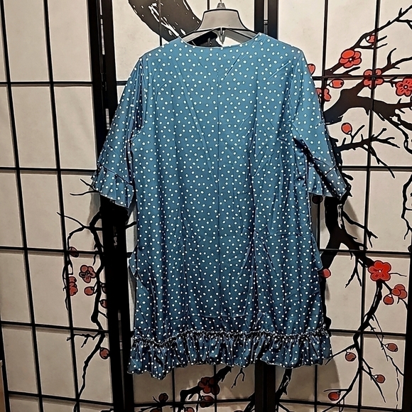 Cherfly Polkadot Ruffle Dress Size XL NWT - Picture 10 of 11